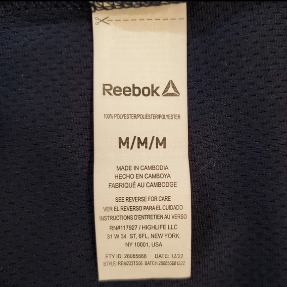 Reebok Mens Blue Short Sleeve Polo Shirt Size Medium - Picture 8 of 9